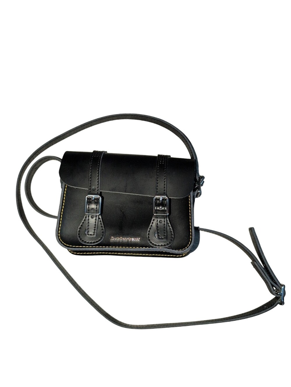 Dr. Martens Black 7 Inch Leather Crossbody Bag - Picture 2 of 3